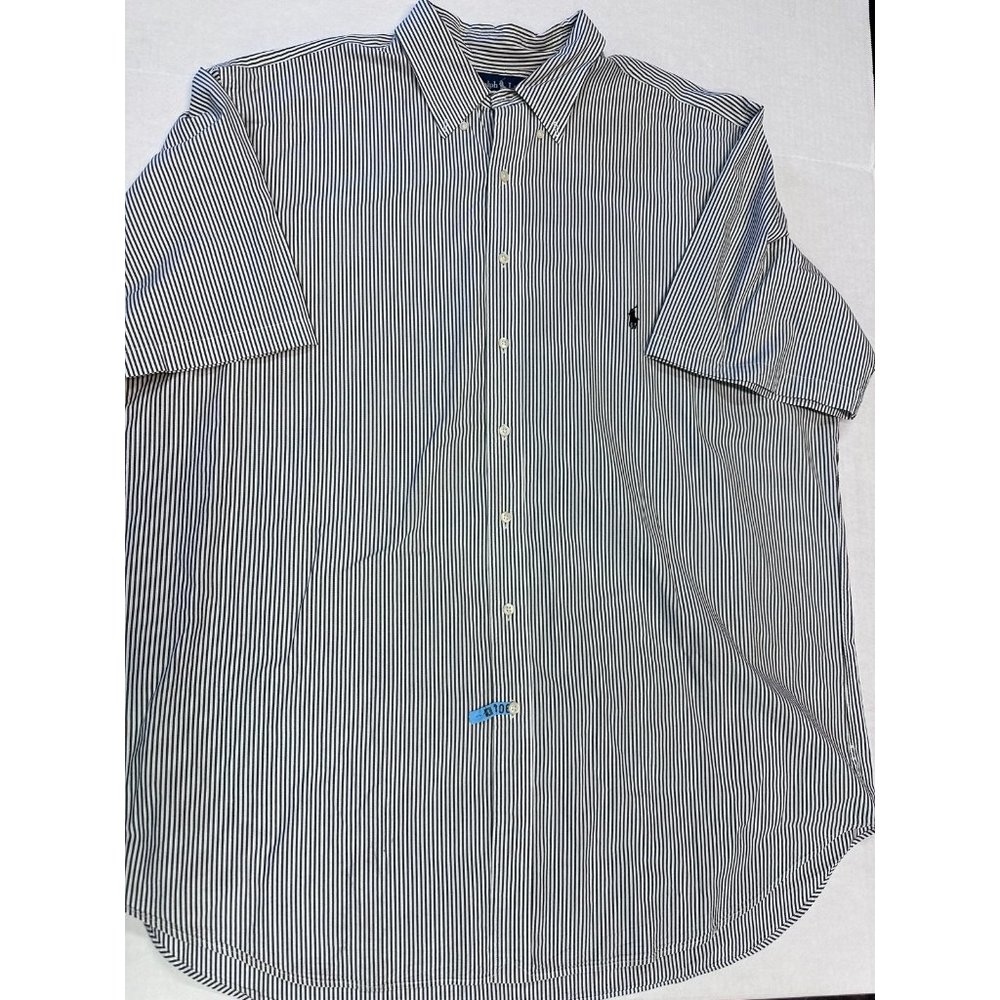 Polo Ralph Lauren Classic Fit Dress Shirt Black, White Stripe Size XXL